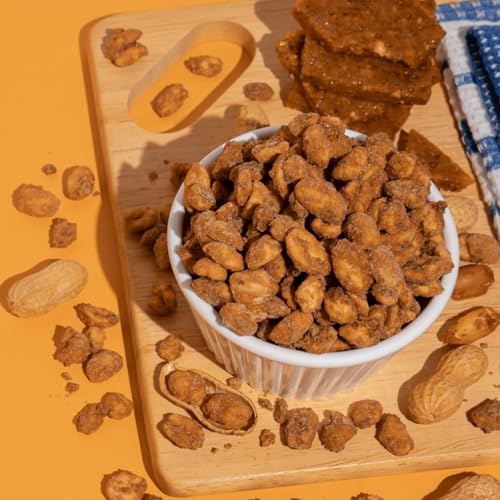 Image of Earthside Farms Butter Toffee Peanuts, 3 Count 4oz Resealable Snack Bags, No Sugar Added, Keto Friendly, Vegan, Gluten Free, Non GMO, Low Carb, High Protein, Candied Peanuts Snack