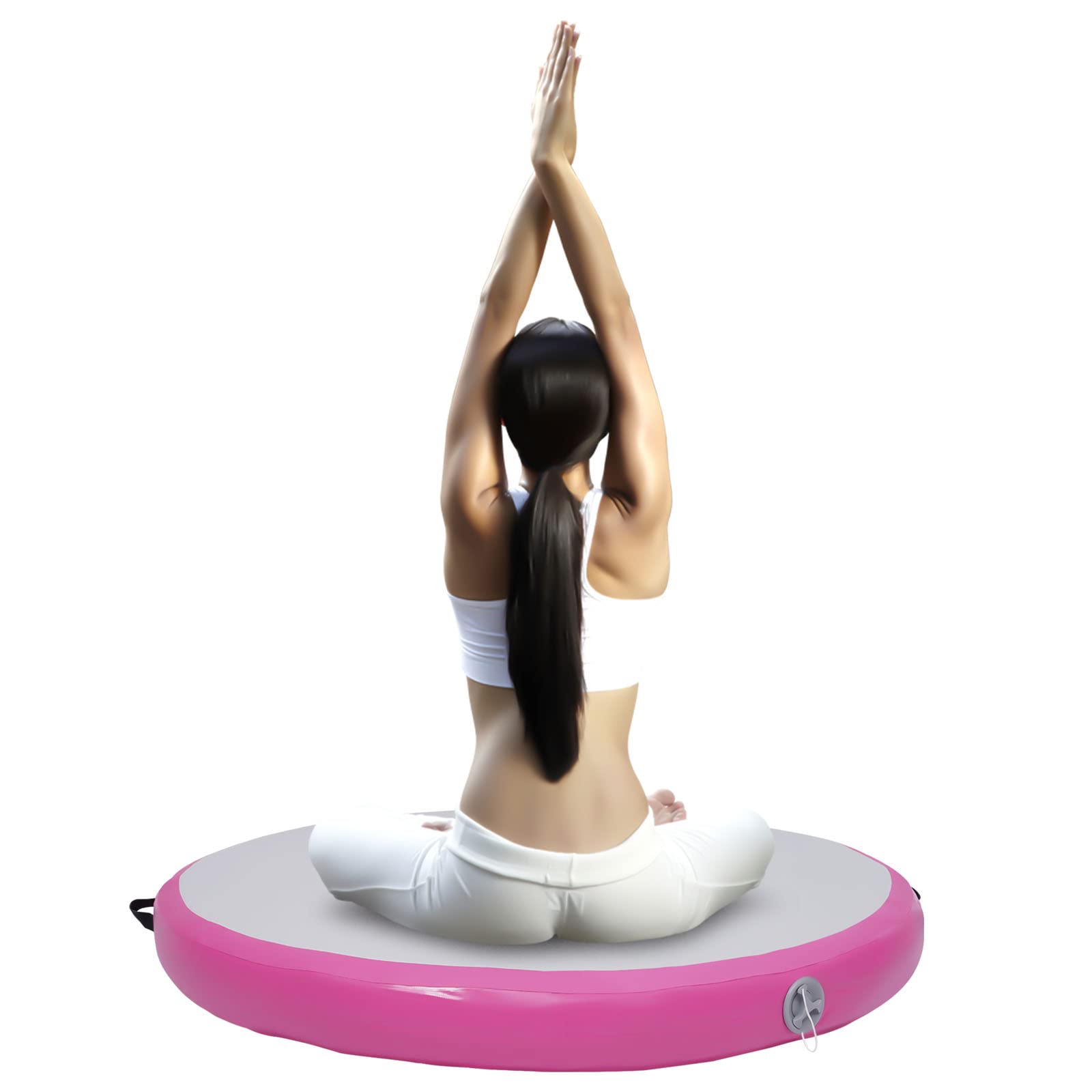 3.93 Zoll Gymnastikmatte Tumbling Matten,Dicke Runde Aufblasbare Gymnastikmatte Air Spot Mat Tumbling Mat für Zuhause, Outdoor,Yoga, Übungsgymnastik Pink