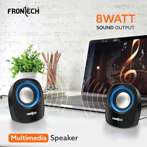 Amazon.in: Buy FRONTECH Premium 2.0 Channel USB Powered Speakers - 1.5W x 2 Output, AUX Input, Foam Edge, 1-Year Warranty (SPK-0003-Blue) Online at Low Prices in India | FRONTECH Reviews &amp; Ratings — photo 3