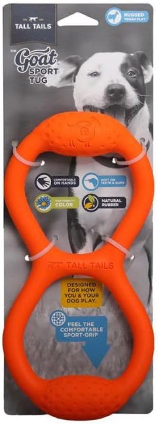 Tall Tails G.O.A.T. Greatest of All Toys Natural Rubber Tug Toy for Dogs