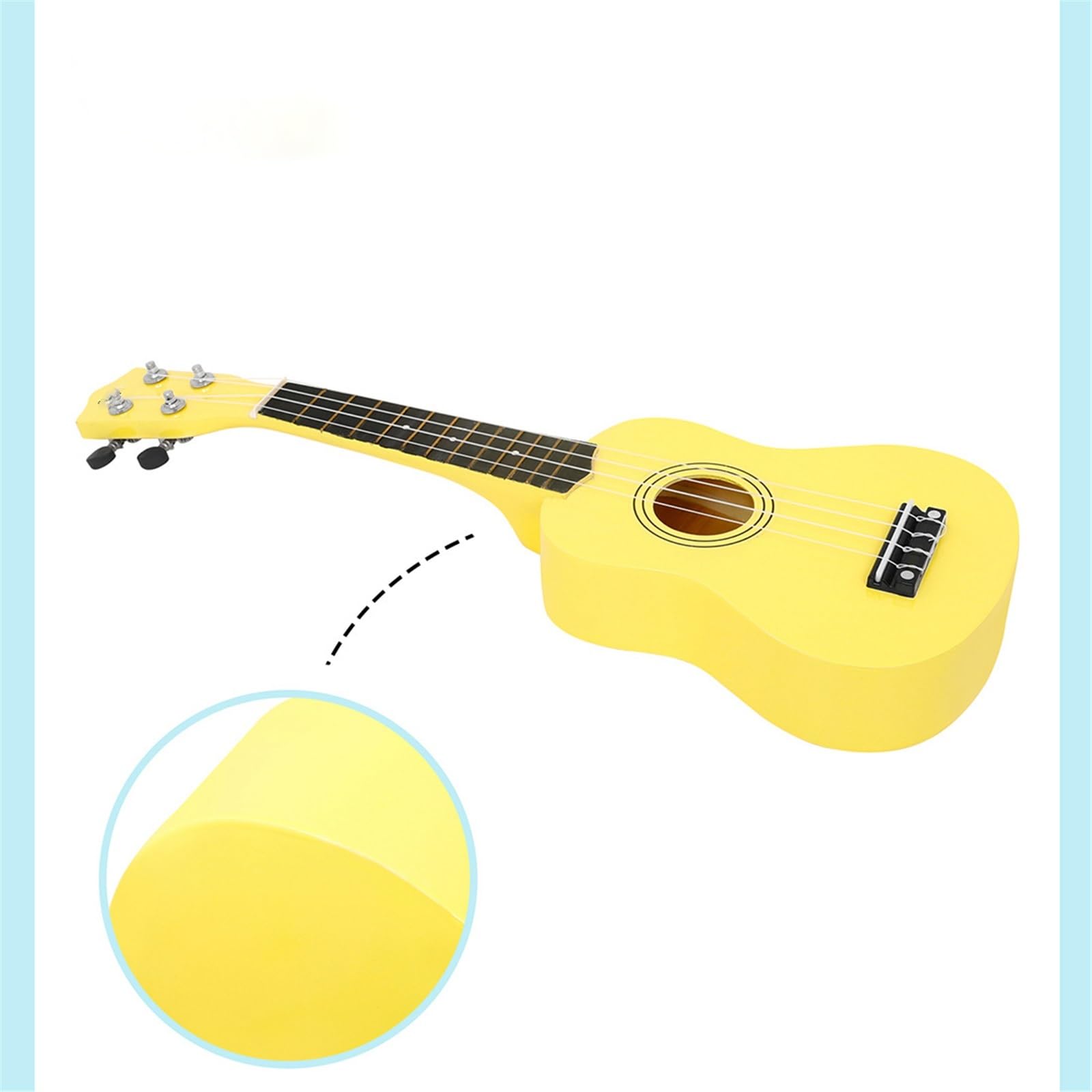 21-calowy Kolorowy Czterostrunowy Ukulele, Drewniany, Mały Instrument Dla Początkujących Gitarowych początkujących ukulele(Yellow)