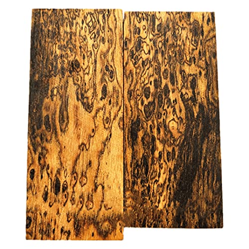 Aibote 1 Paire (Mexique Bocote) de Poignées de Couteau en bois Naturel échelles Dalles Poignées d'épée Poignées Couteaux Outil de Matériel de Bricolage Personnalisé pour Lames Vierges