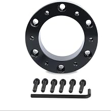 1 Inch Steering Wheel Spacer, 6-Hole CNC Aluminum Hub Extension Adapter, Black 25mm Steering Wheel Heighten Pad with 6 Bolts & 1 Allen Wrench for Aftermarket Modified Wheel Hub