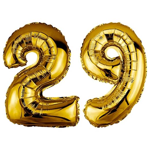 DekoRex Globo dorado 82 cm Globo cumpleaños Fiesta boda (Número 29)