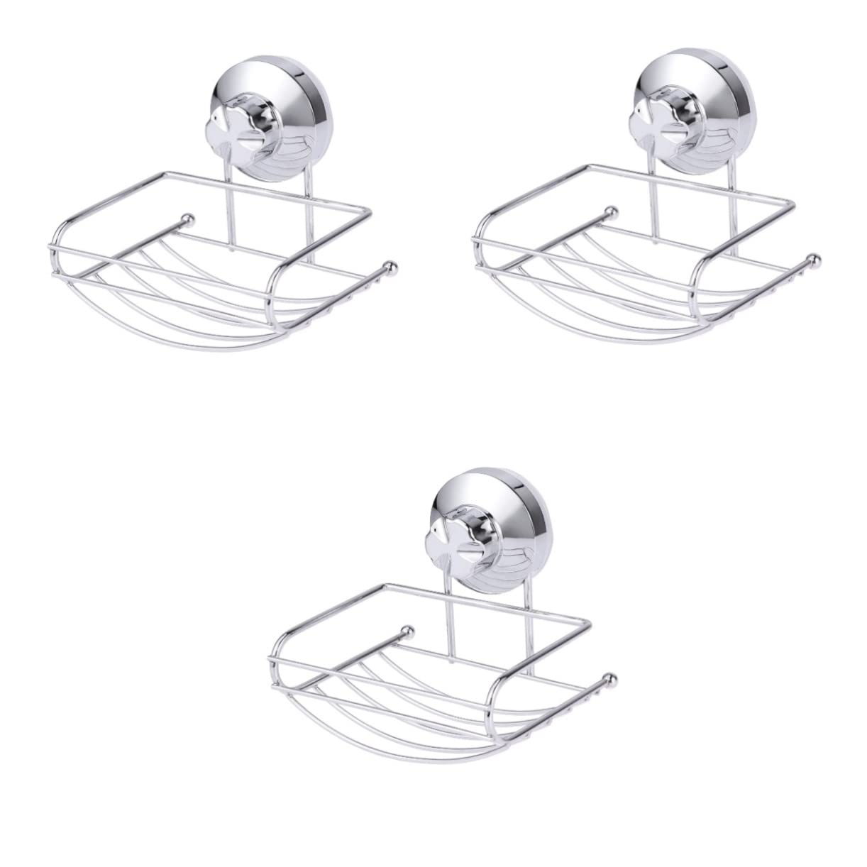 Cabilock 3stücke Edelstahl Seifenhalter Mit Starkem Saugmechanismus Wandmontierter Seifenspender Für Badezimmer Rostfreies Design Für Fliesen