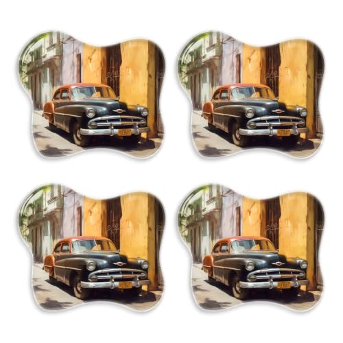 4 Pack Coaster Set-Cuba Street, Acrylic Sheet for Cup Bottle