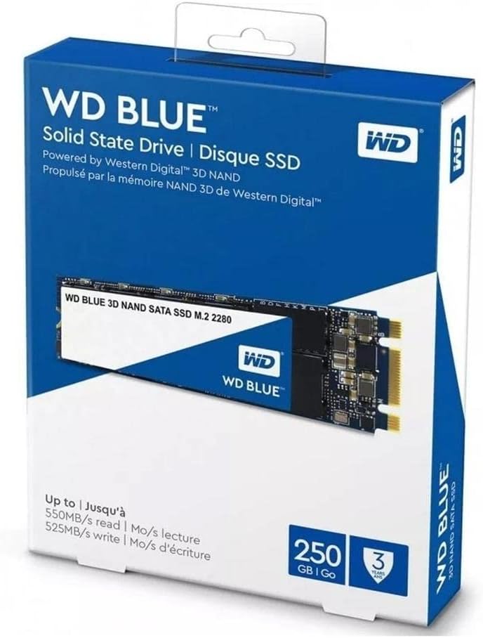 Western Digital WD Blue 250GB 3D NAND SATA 6Gb/s, M.2-2280 Internal Solid State Drive thumbnail 2