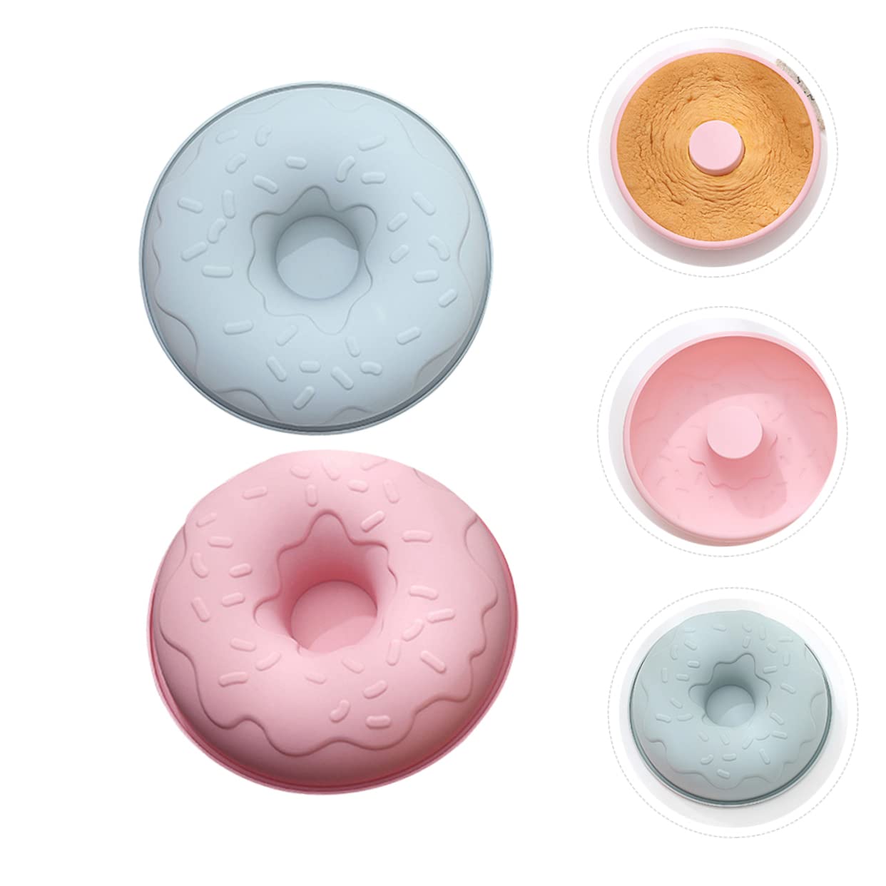 Cabilock 4 Piezas molde de donas magdalena de silicona mini moldes para pasteles molde muffins molde para magdalenas bandeja para hornear asadera molde creativo para donas mousse moho Gasa
