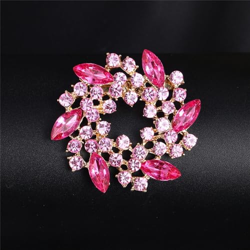 Image of Colorful Rhinestone Crystal Sunflower Brooch Pin for Women Dress Hat Decoration