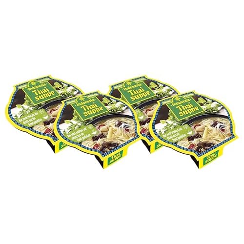 Indonesia Bowl Thai Suppe, Glasnudelsuppe mit Hühnerfleisch, 390 ml (Packung mit 4)
