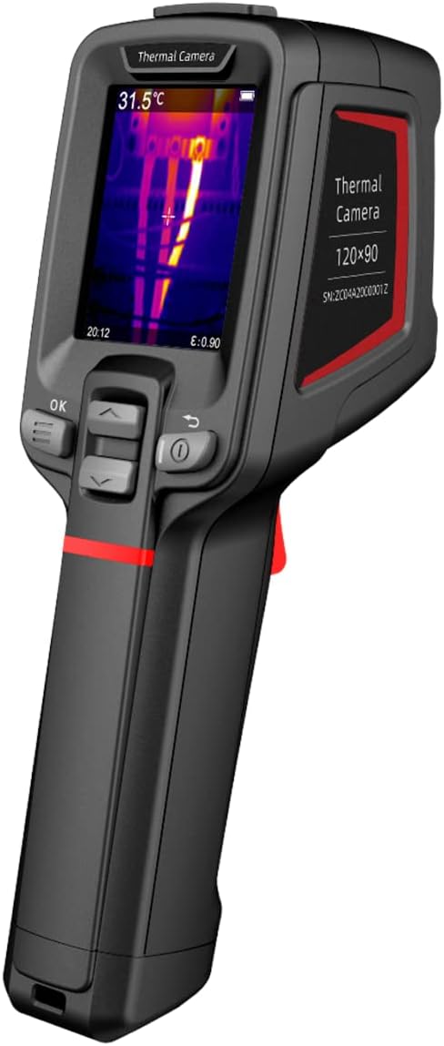 K Tool International XD275 Thermal Image Camera for Garages, Repair Shops and DIY, 2.4" LCD Display, 4F to 752F Temperature Range, Multiple Color Palettes, 16GB microSD Card, USB-C Cable, Wrist Strap