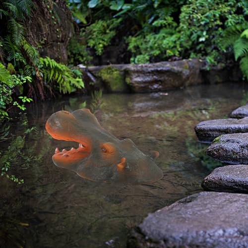 Statue de tête d'hippopotame flottante en résine pour décoration extérieure