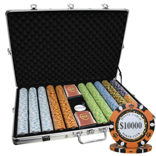 1000pcs 14g Monte Carlo Club Poker Chips Set with Aluminum Case Custom Build
