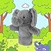JUSTQUNSEEN Puppet for Kids Adults Big Ears Plush Animal Educational Sensory Toy Soft Washable Stuffed Storytelling Tool Family Fun Elephant