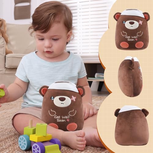 Coskingland COSMR0067 Bear Stuffed Animals Plush - 8 Inches Get Well Soon Plush Gifts For Kids Cute Bear Plushies Toy Gift Soft Cute Brown Bear Get Well Soon Plush Pillow Feel Better Gifts Toddler Boys Girls thumb #2