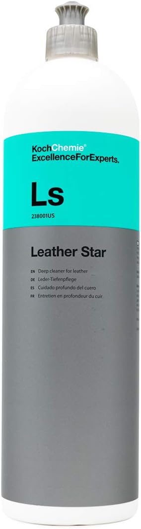 Leather Star - Deep Cleaner for Leather; Revitalizes, Preserves, and Protects; Pleasant Fragrance, Color Intensifying Appearance, Supple Soft Feel; Does not Cause Slipperiness (1 Liter)