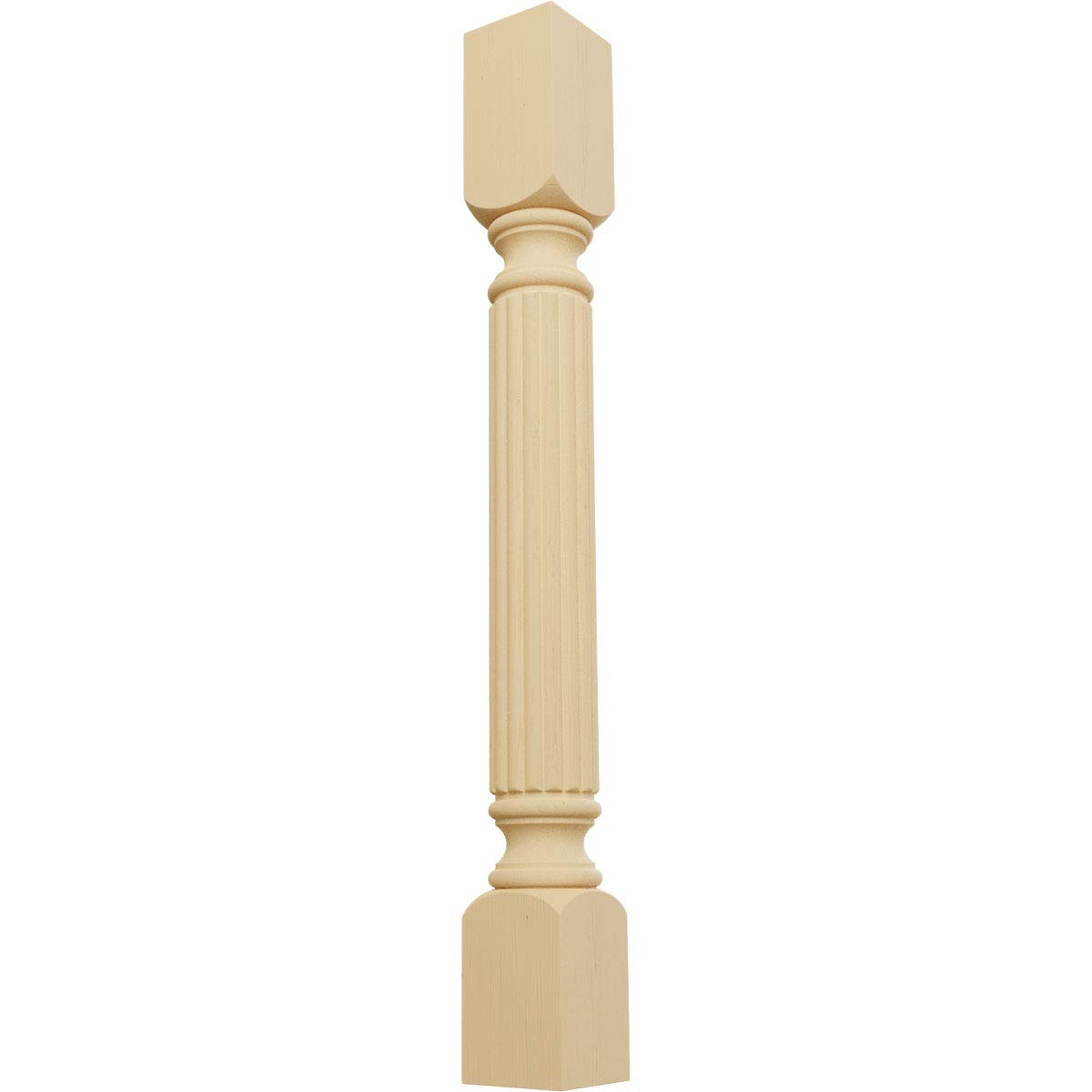 Ekena Millwork COL03X03X35RAAL 3 3/4-Inch W x 3 3/4-Inch D x 35 1/2-Inch H Raymond Reeded Cabinet Column, Alder