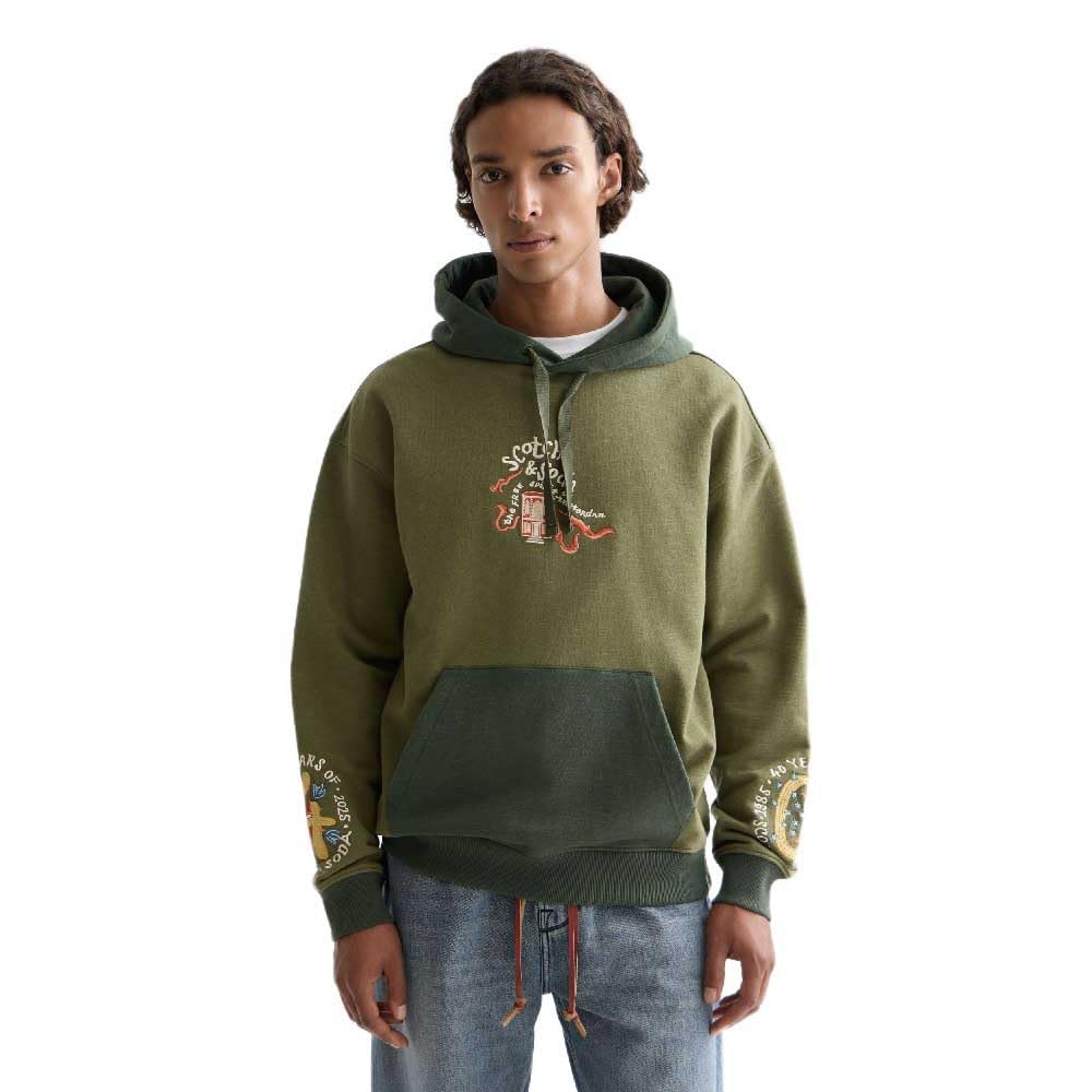 Scotch & Soda 40th Anniversary Embroidered Relaxed Fit Hooded Sweatshirt