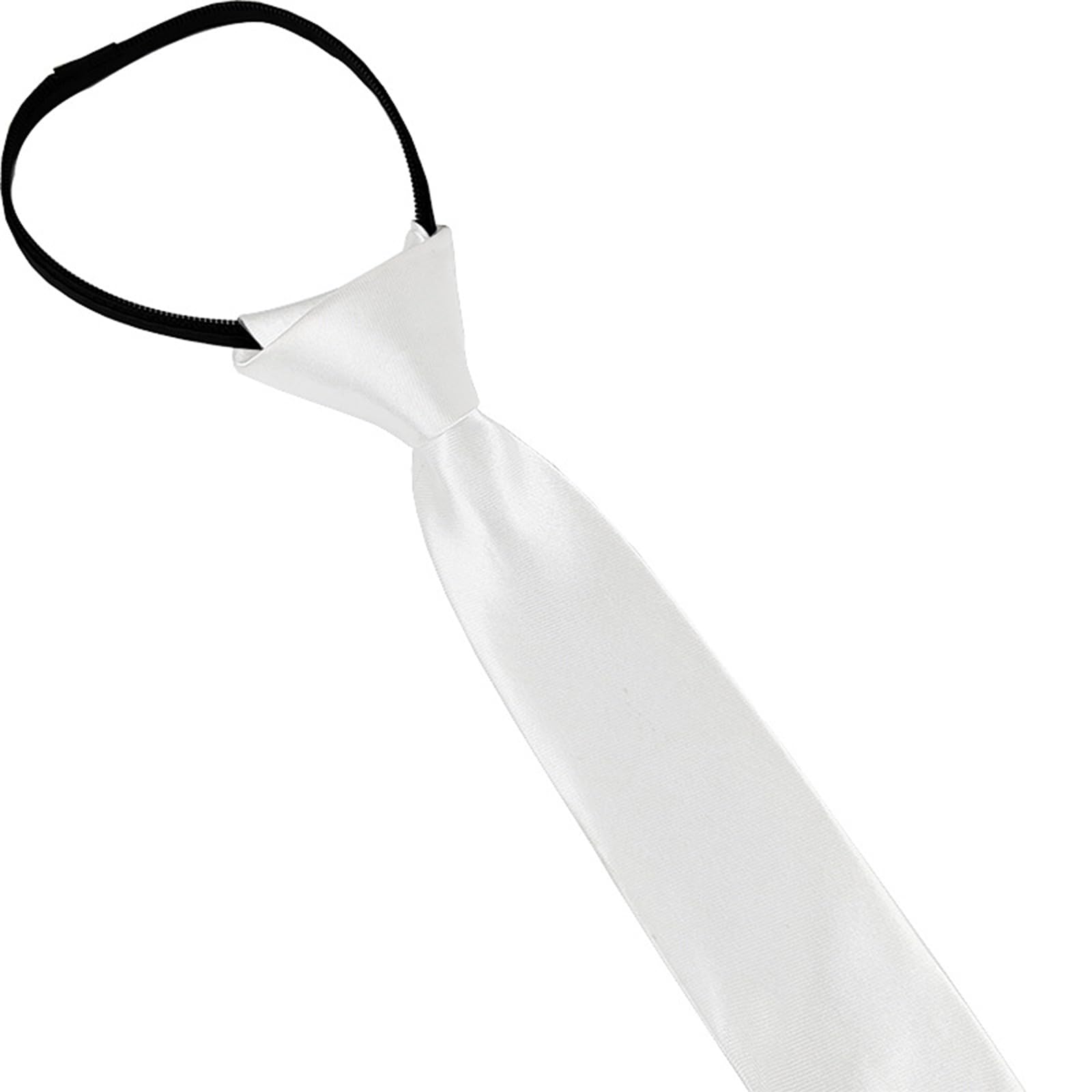 Corbata infantil preanudada de satén con cremallera ajustable 38 cm largo para niño, niña, formal, boda, celebración uniforme escolar