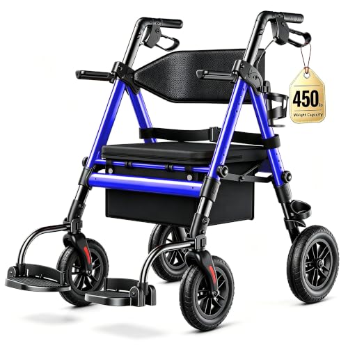 StrollAid Walkers for Seniors 2 in 1 Wheelchair Combo, 450...