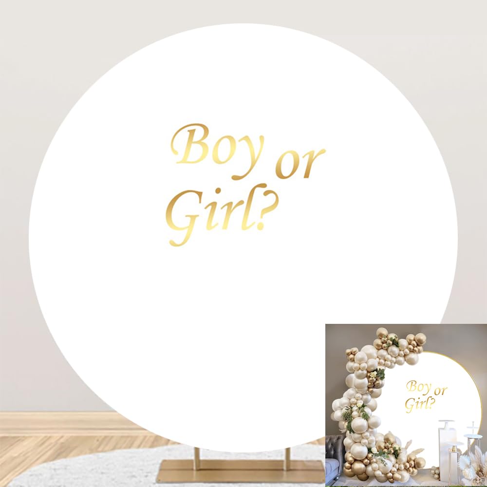 Diametro 2m Maschio o femmina Baby doccia Sfondo rotondo Coperchio Colore puro Schermo di stoffa per Baby Gender Reveal Festa a sorpresa Decorazioni Sfondo di fotografia