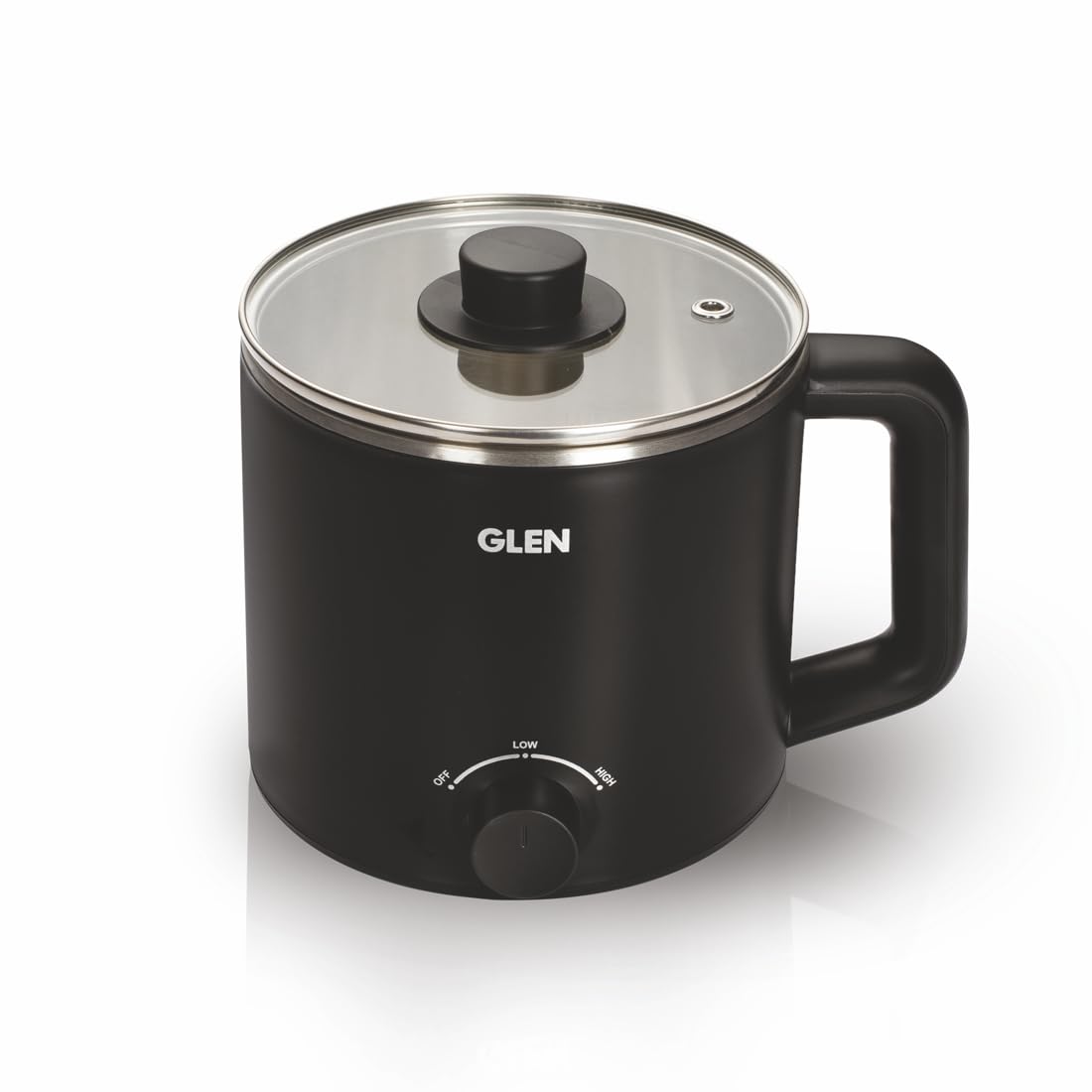 Glen Multicooker Electric Kettle Multipurpose 1.5 Litre, 600W, Cook & Boil, Egg Boiler, Auto Shut-off, 2 Heat Settings - Silver & Black (9016 EX)