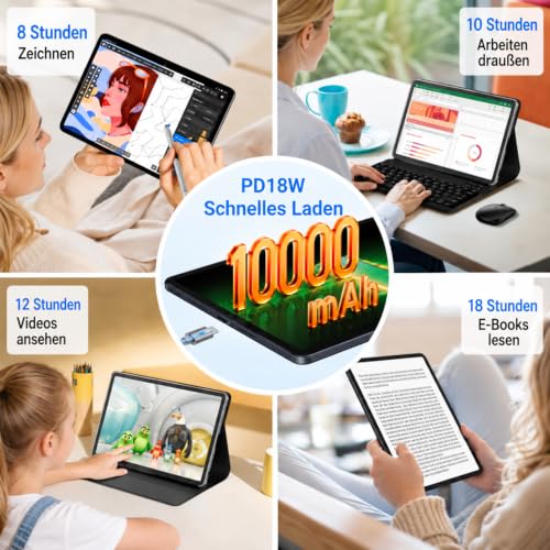 BESTTAB Android 16 Tablet 12 Zoll mit Tastatur, 48GB+256GB, 4G LTE/5G WiFi – Ansicht 9