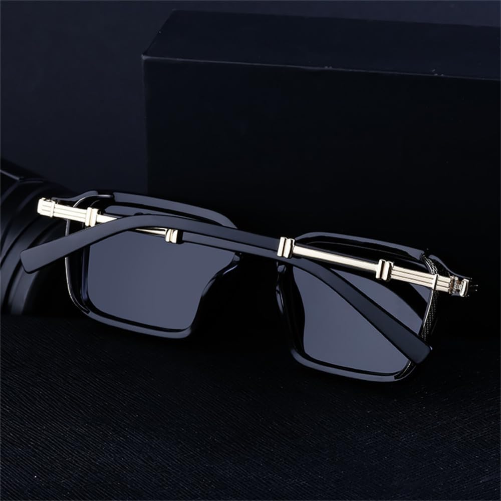 Small Rectangle Punk Sunglasses Men Women Vintage Steampunk Sun Glasses Male Eyeglasses Shades