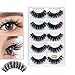 Produktbild Falsche Wimpern, 5 Paare 3D Lange Dick Imitierte Wassermähne Wimpern, natürliche Wimpern, Wiederverwendbar zum Cosplayn schwarz