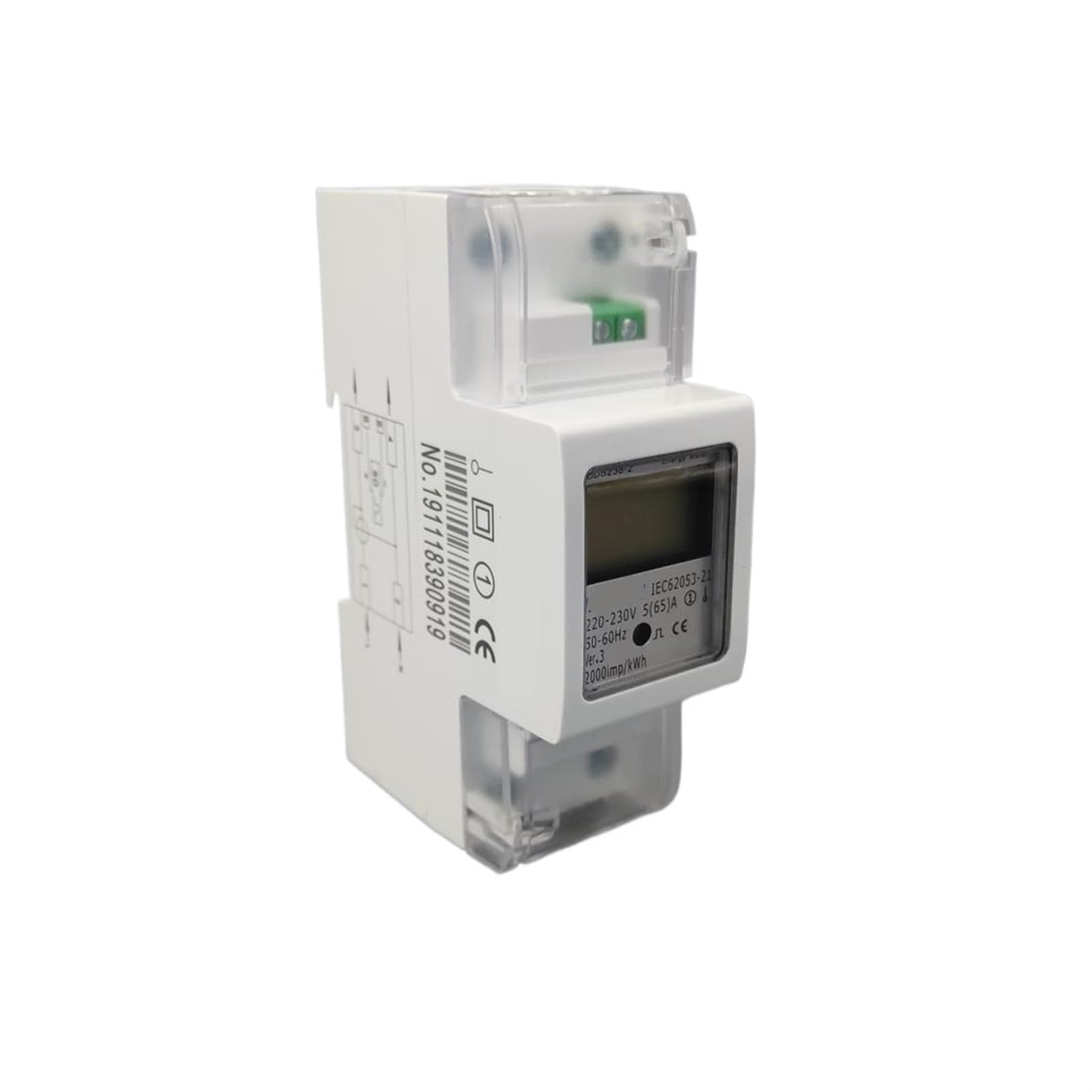 Compteur électrique Din Rail avec écran LCD rétroéclairé 65A 220V - 5