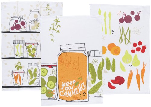 Now Designs Teatowels, Keep on Canning Print, Set of 3