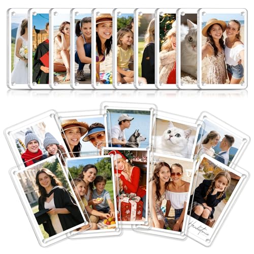 NOBEFY 20 Pack Acrylic Fridge Magnetic Frame for Fujifilm Instax Mini Polaroid Frame for Refrigerator 2.36x3.54 In Mini Picture Frames for School Office Locker Decor
