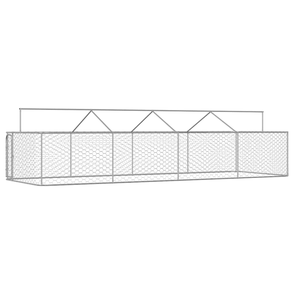 Perrera para perros al aire libre con techo 600 x 200 x 150 cm de acero galvanizado para jardín, caño para cachorros, caño para perros, cercado libre, entrenamiento, protección y seguridad en
