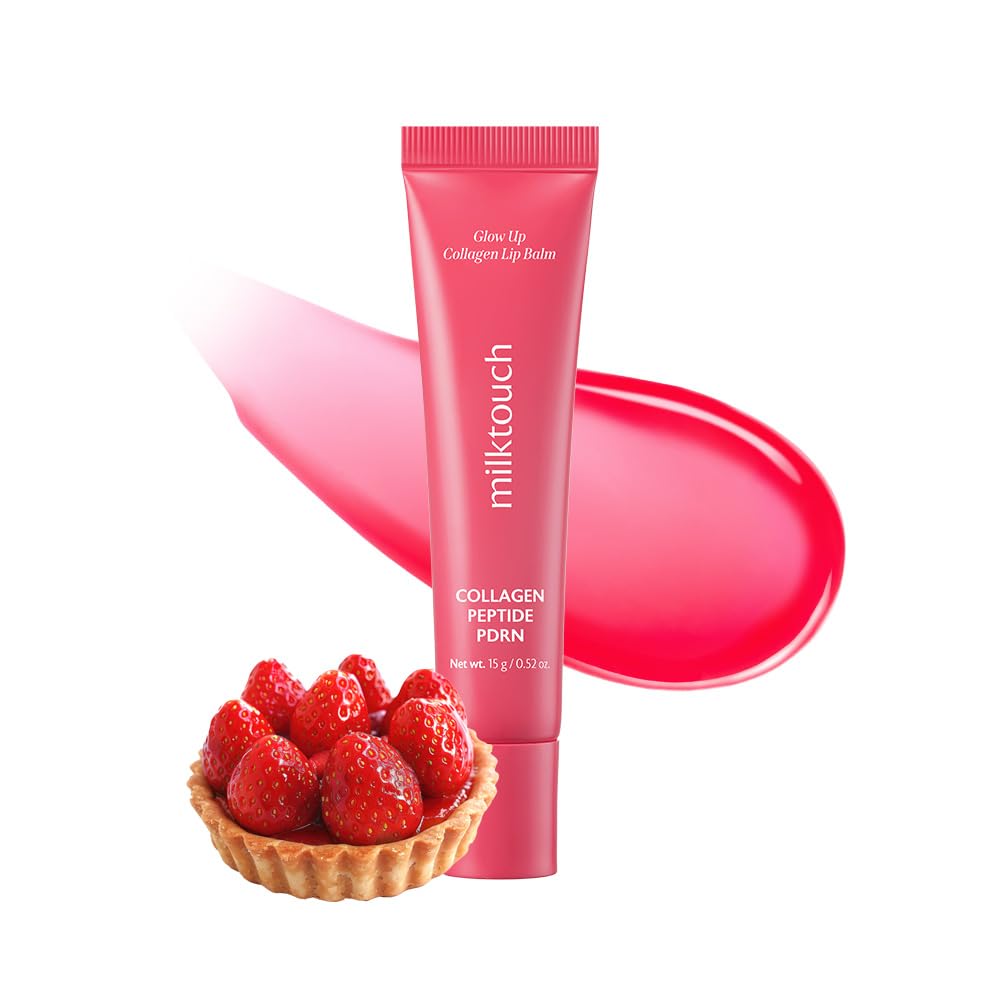 milktouch Vegan Glow Up Collagen Lip Balm–Hydrating Lip Care with Collagen, Peptide, PDRN, Cica & Shea Butter for Dry Lips Repair, Anti-Aging, Non-Sticky Moisturizer for Fuller Lips(15g) #Berry Tart milktouch Vegan Glow Up Collagen Lip Balm–Hydrating Lip Care with Collagen, Peptide, PDRN, Cica & Shea Butter for Dry Lips Repair, Anti-Aging, Non-Sticky Moisturizer for Fuller Lips(15g) #Berry Tart