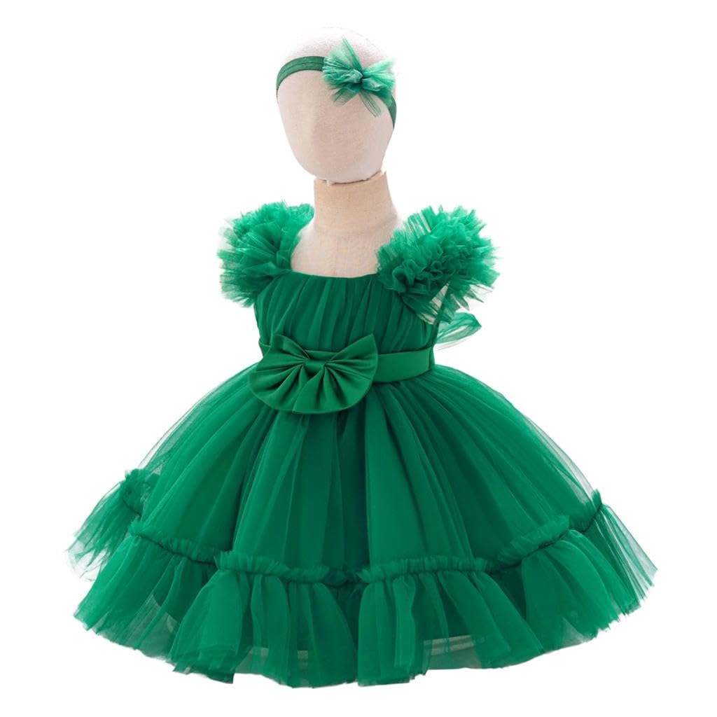 Lito Angels Vestido de Ceremonia de Princesa para Niñas Pequeñas de Tul con Lazo y Diadema para Boda Fiesta Cumpleaños Sesión de Fotos, Talla 74-114, 9 Meses - 3 Años