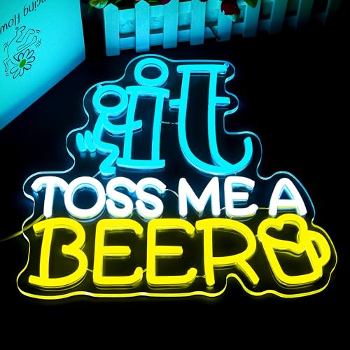 Image of Beer Neon Sign for Wall Decor Beer Neon Light for Man Cave Dimmable Bar LED Light Up Sign for Bar Pub Club Bedroom Party Christmas Birthday Gift Wall Art Size 13.3 * 14.1 In(WZCP061)
