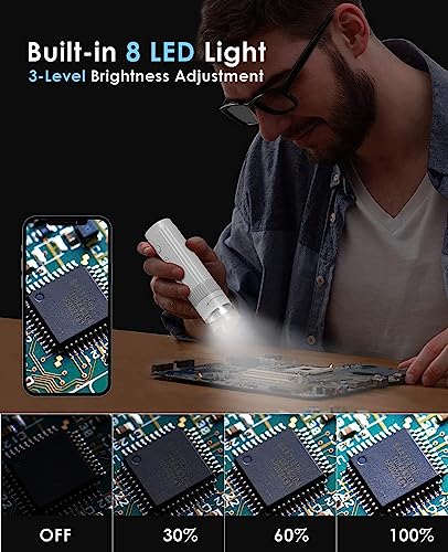 Image of ETZIN Wireless Digital Microscope [Easy and Fun] 50X-1000X 1080P HD WiFi Portable Handheld USB Trichome Mini Coin Microscope Camera Magnifier with Stand for iPhone iPad Android Phone & PC-‎EPL-992IM