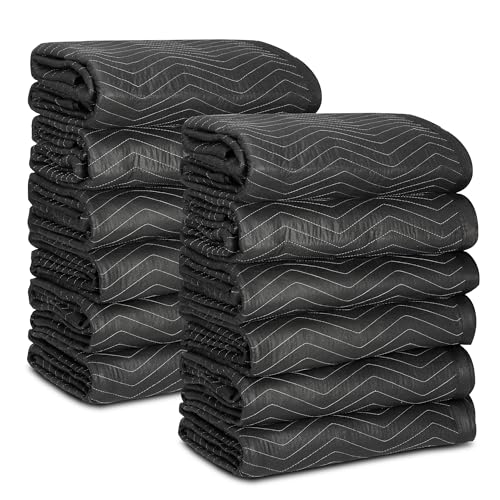12 Moving Packing Blankets 80 x 72 Inches (65 lb/Dozen) Heavy Dut...