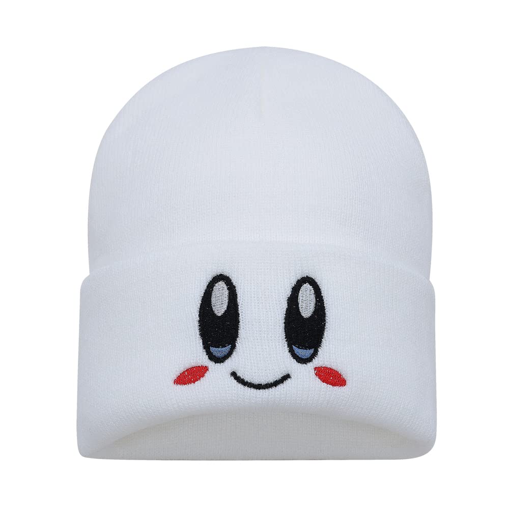 Zgboaht Winter Knit Hat for Men Women Internet Celebrity Beanie Hats Happy Face Watch Caps Embroidery Skull Cap