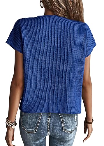 Image of KIRUNDO Summer Fall Short Sleeve Sweater for Women 2026 Casual Sweater Vest Cotton Knit Pullover Tank Tops Fashion Clothing