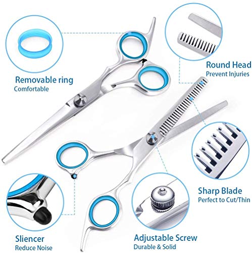 Bubuxy Hair Scissors, Premium Hairdressing Scissors, Professional Hair Cutting Kits Thinning Shears Hairdressing Set - Image 3