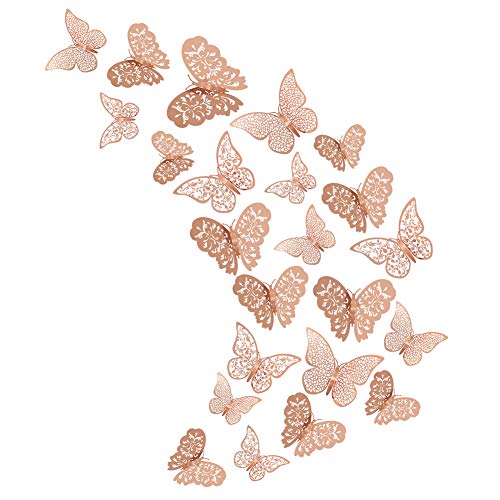 Adesivi da parete a forma di farfalla., Metallo