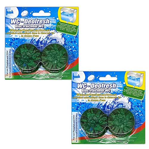 Deofresh, 4 pastiglie per sciacquone da 45 g ciascuna, per cassetta dell'acqua e WC