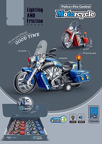Image of Police Motorcycle Toy - Pull Back Motorcycle Toys, Tiny Gift with Music Lighting, Latte Motorcycles Toy for Kids Boys Age 3-8 Year Old [Multicolor] (Police Motorcycle 01)