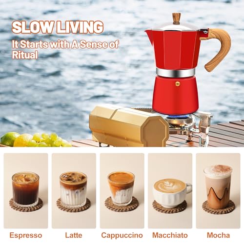 Image of 3 Cup Aluminum Espresso Stovetop Moka Pot Express Coffee Maker Percolator Italian Classic Mocha Coffee Machine for Italian and Cuban Cafe Brewing for Home & Camping 150ml 5oz