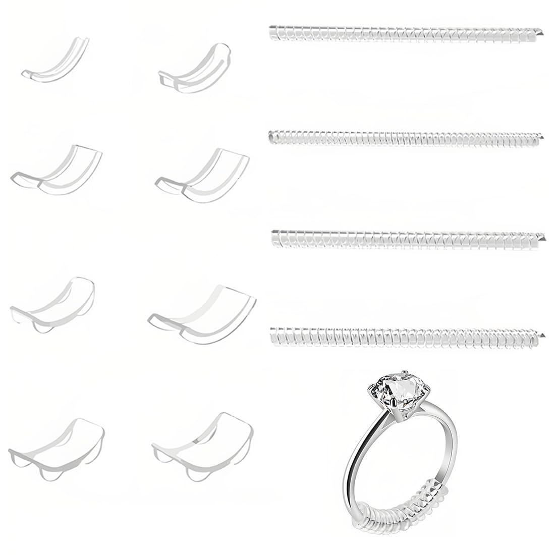 Coppia Anello Regolabile In Silicone Trasparente - Stringi Anello Allentato Per Uomo E Donna - Foto 5