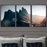 3 Piece Framed Canvas Wall Art Mountain Top Landscape Canvas Prints Home Artwork Decoration for Living Room,Bedroom - 16