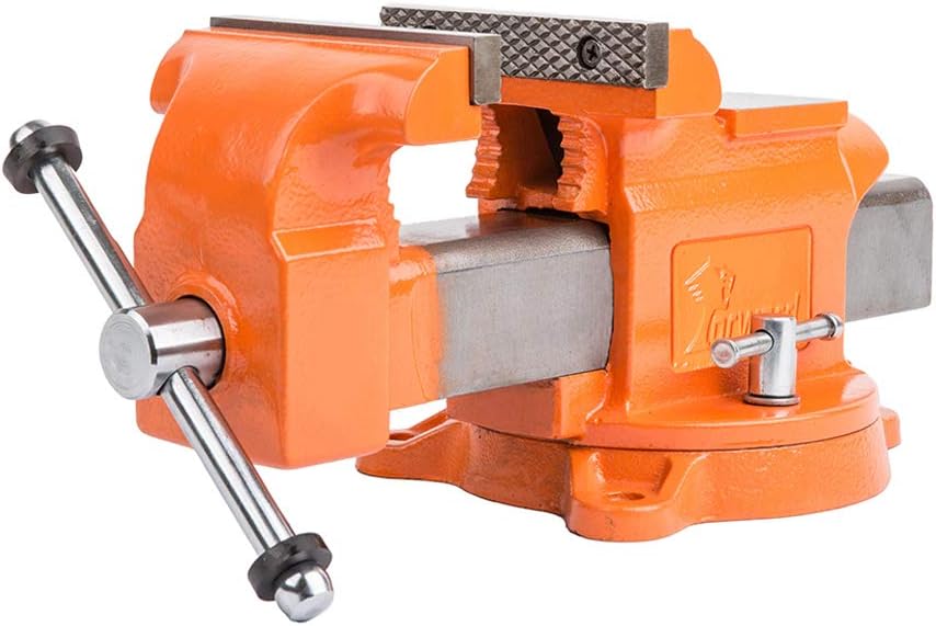 Forward 5-Inch Bench Vise Ductile Iron with Channel Steel and 360-Degree Swivel Base HY-30505-5In (5")