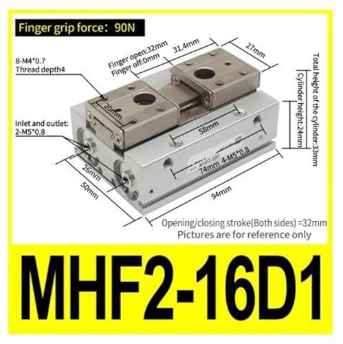 Pince pneumatique MHF2-16D1 guidée à profil bas et double effet - 3