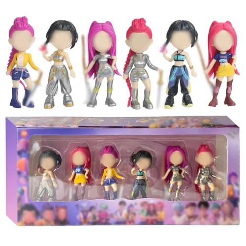 Kinderspielzeug Hunter Figuren 6 Stück Huntrs Tortendeko Mini Figuren Niedliche Cartoon Puppen Film Pop Singer Spielzeug Set für Fans und Sammler